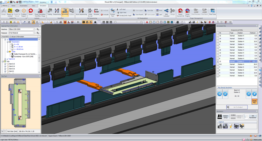 Simulating - Metalix CAD/CAM Sheet Metal Software